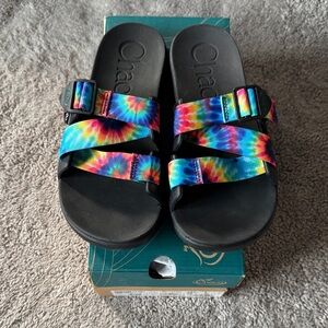 Chillos Slide Sandal Chaco Multicolor Tie-Dye Sandals